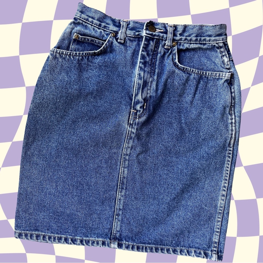 90s Vintage Denim High-Waisted Skirt